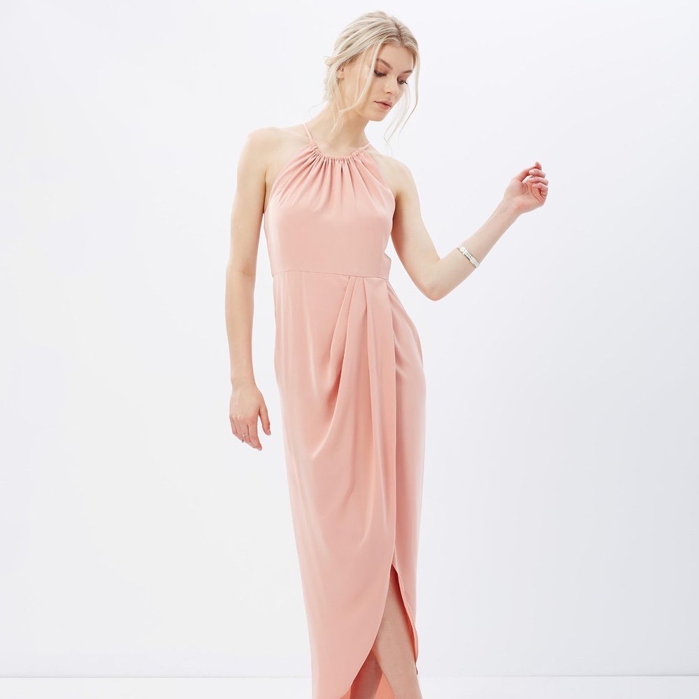 Shona Joy core high neck ruched dress